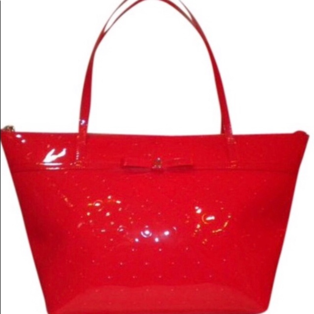 Kate Spade Red Camelia Street Tote, purse- damage